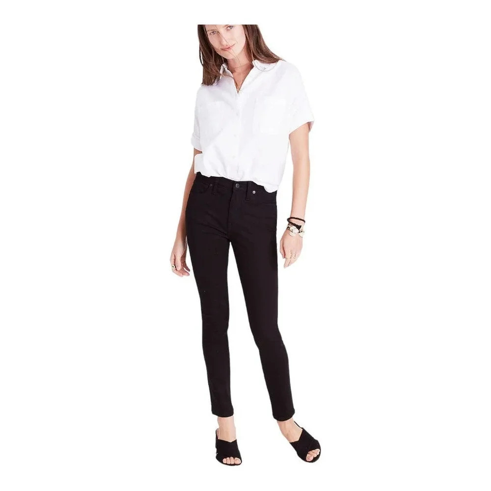 Madewell 9" Mid-Rise Skinny Jeans in ISKO Stay Black™